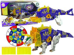 Transformeris dinozauras Dinobots su šaudymo funkcija Lean Toys, mėlynas kaina ir informacija | Žaislai berniukams | pigu.lt