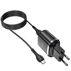 Сетевая зарядка Hoco N4 + microUSB кабель (2.4A), чёрные цена и информация | Зарядные устройства для телефонов | pigu.lt