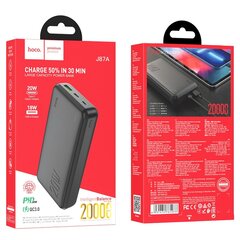 Внешний аккумулятор Power Bank Hoco J87A Type-C PD, 20W+Quick Charge 3.0, 20000mAh, чёрный цена и информация | Зарядные устройства Power bank  | pigu.lt