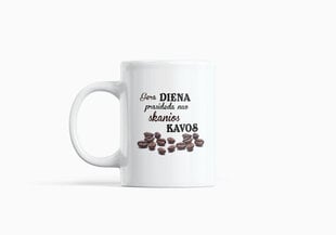 Standartinis puodelis „Gera diena prasideda nuo skanios kavos“ цена и информация | Оригинальные кружки | pigu.lt