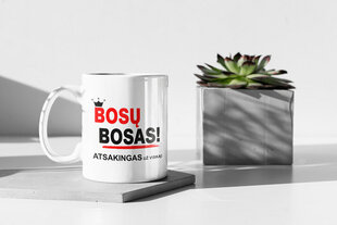 Standartinis puodelis „BOSŲ BOSAS!“ kaina ir informacija | Originalūs puodeliai | pigu.lt