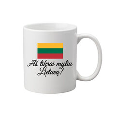 Standartinis puodelis „Aš tikrai myliu Lietuvą“ kaina ir informacija | Originalūs puodeliai | pigu.lt