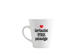 Latte puodelis „Geriausias VYRAS pasaulyje“ 360ml kaina ir informacija | Originalūs puodeliai | pigu.lt