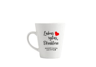 Latte puodelis „Labas rytas, Direktore“ kaina ir informacija | Originalūs puodeliai | pigu.lt