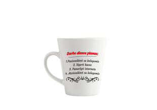 Latte puodelis „Darbo dienos planas“ 360ml kaina ir informacija | Originalūs puodeliai | pigu.lt