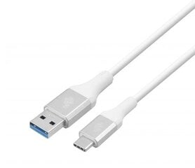 Кабель USB 3.0 - USB C 2м ПРЕМИУМ 3A белый TPE цена и информация | Кабели и провода | pigu.lt
