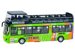 Metalinis dviaukštis autobusas - žalias цена и информация | Игрушки для мальчиков | pigu.lt