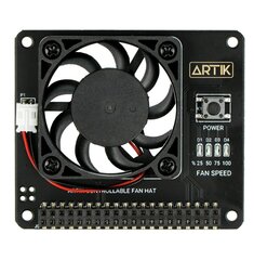 Atviro kodo elektronika Argon, Fan HAT v1.5 - modulis su ventiliatoriumi, skirtas Raspberry Pi цена и информация | Электроника с открытым кодом | pigu.lt