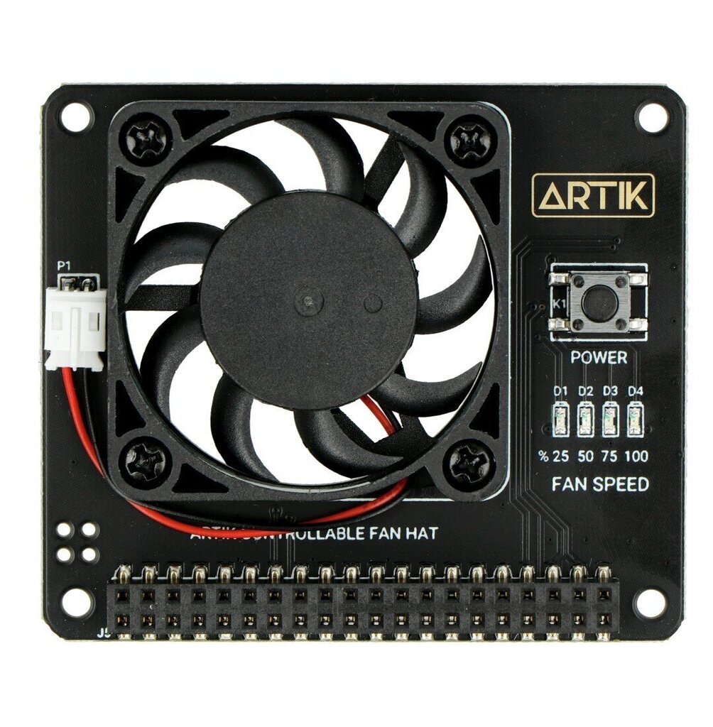 Atviro kodo elektronika Argon, Fan HAT v1.5 - modulis su ventiliatoriumi, skirtas Raspberry Pi цена и информация | Atviro kodo elektronika | pigu.lt