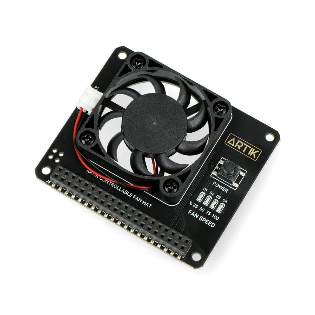 Atviro kodo elektronika Argon, Fan HAT v1.5 - modulis su ventiliatoriumi, skirtas Raspberry Pi цена и информация | Atviro kodo elektronika | pigu.lt