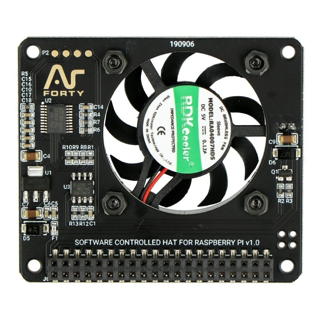 Atviro kodo elektronika Argon, Fan HAT v1.5 - modulis su ventiliatoriumi, skirtas Raspberry Pi цена и информация | Atviro kodo elektronika | pigu.lt