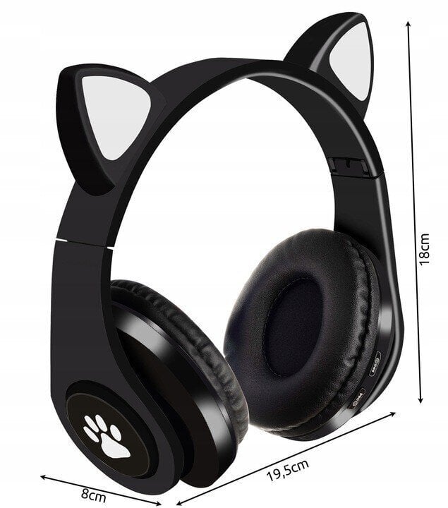 Headphones With Cat Ears цена и информация | Ausinės | pigu.lt