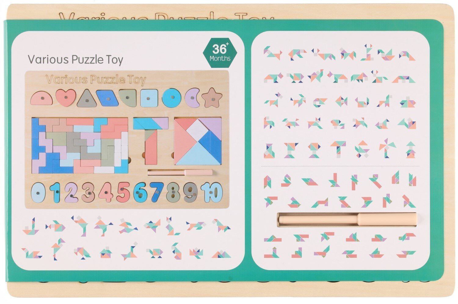 Medinė dėlionė Various Puzzle Toys kaina ir informacija | Žaislai kūdikiams | pigu.lt