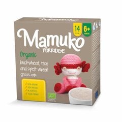 Каша MAMUKO BIO гречневая, рисовая, полбяная, 240г цена и информация | Каши | pigu.lt