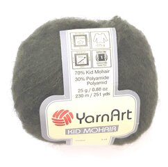 Нитки для вязания YarnArt Kid Mohair, цвет темно-зеленый 011 цена и информация | Принадлежности для вязания | pigu.lt