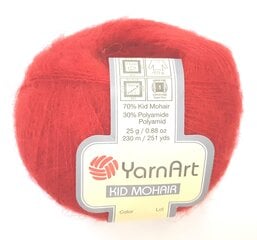Mezgimo siūlai YarnArt Kid Mohair, spalva raudona 02 kaina ir informacija | Mezgimui | pigu.lt