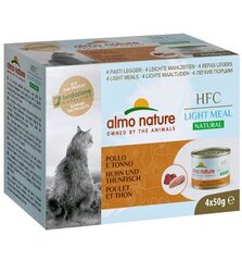 Almo Nature HFC Natural Light Meal, для кошек, курица и тунец, 4x50 г. цена и информация | Консервы для кошек | pigu.lt