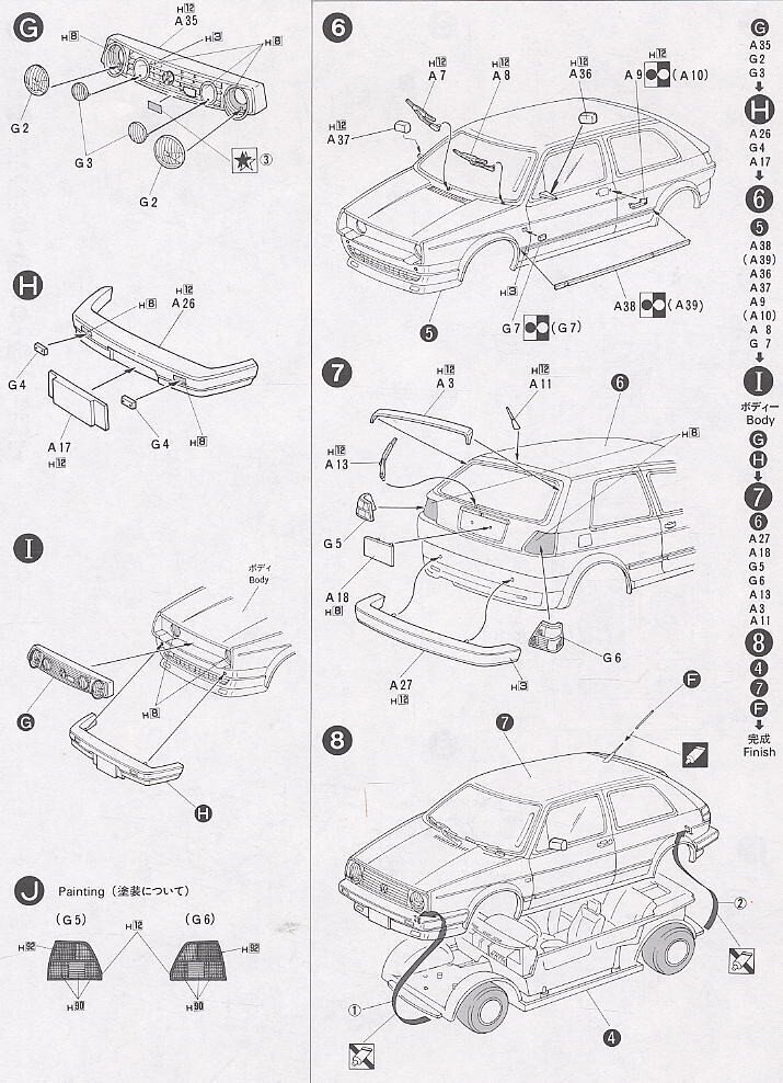 Plastikinis surenkamas modelis Fujimi Volkswagen Golf II GTI 16V Rabbit, 1/24, 12675 kaina ir informacija | Konstruktoriai ir kaladėlės | pigu.lt