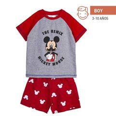 летняя пижама для мальчиков Mickey Mouse Красный Серый цена и информация | Пижамы, халаты для девочек | pigu.lt