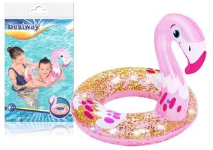 Pripučiamas plaukimo ratas Bestway Flamingas 61 x 61cm kaina ir informacija | Pripučiamos ir paplūdimio prekės | pigu.lt