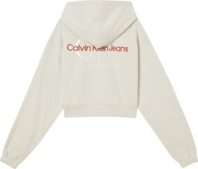 Moteriškas bluzonas Calvin Klein TWO TONE MONOGRAM HOODIE, smėlio spalvos J20J218850 ACF 45325 45325 45325 kaina ir informacija | Megztiniai moterims | pigu.lt