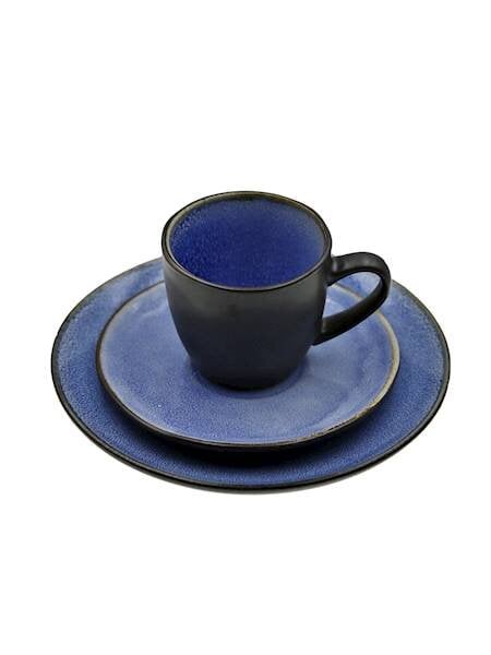 Jeans Black Jenas Blue kavos puodelių servizas, 18 vnt. kaina ir informacija | Taurės, puodeliai, ąsočiai | pigu.lt