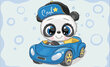 Deimantinė mozaika 20x30 cm Panda is in a hurry to play kaina ir informacija | Deimantinės mozaikos | pigu.lt