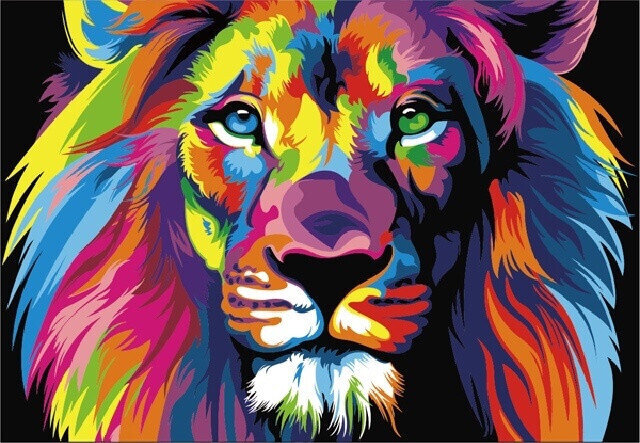 Tapybos pagal skaičius rinkinys 40x50 cm Rainbow lion kaina ir informacija | Tapyba pagal skaičius | pigu.lt