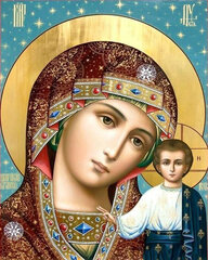 Tapybos pagal skaičius rinkinys 40x50 cm Icon Kazan Mother of God kaina ir informacija | Tapyba pagal skaičius | pigu.lt