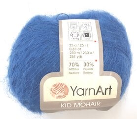 Mezgimo siūlai YarnArt Kid Mohair, spalva mėlyna 24 kaina ir informacija | Mezgimui | pigu.lt