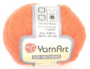 Mezgimo siūlai YarnArt Kid Mohair, spalva oranžinė 07 kaina ir informacija | Mezgimui | pigu.lt