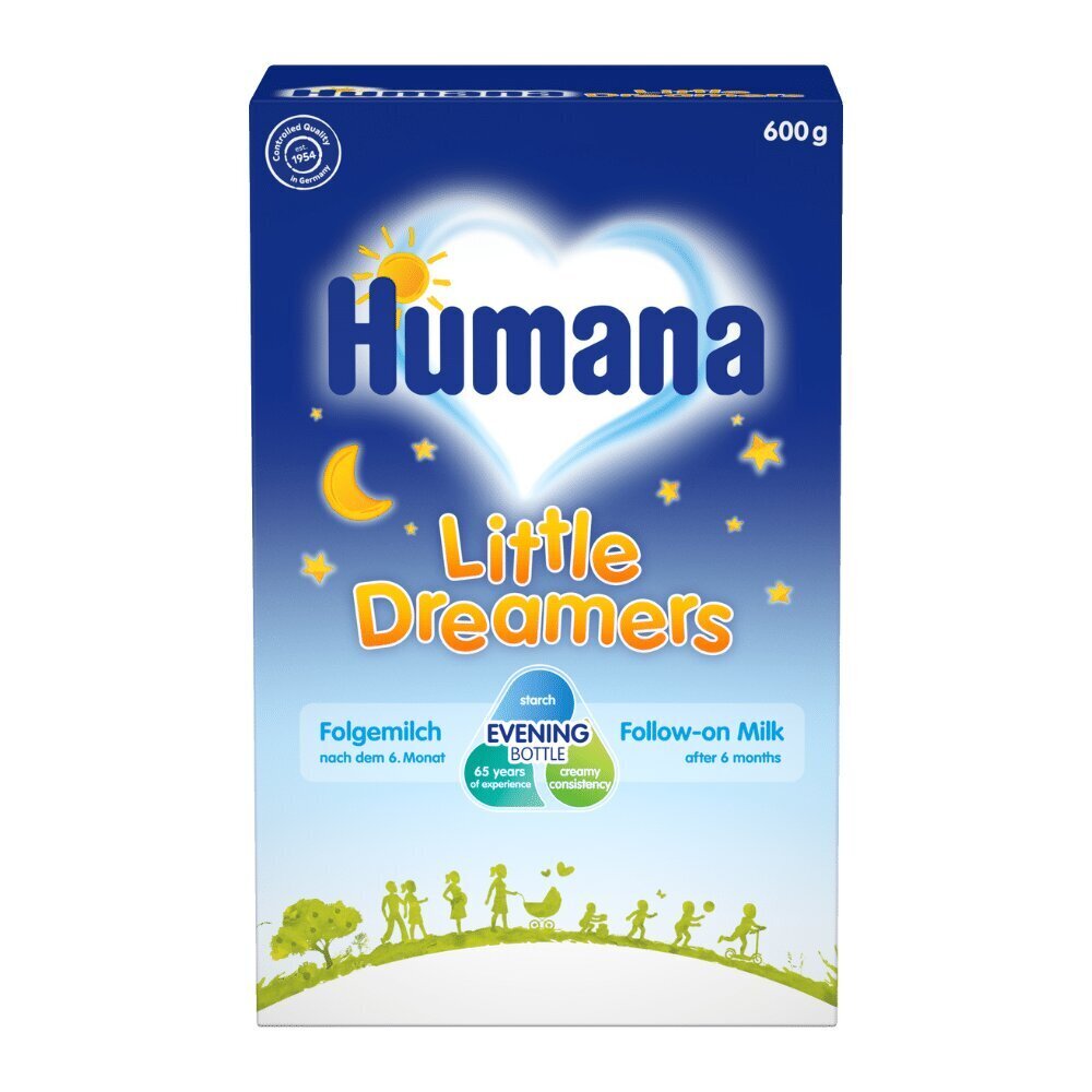 Papildomas mišinys kūdikiams Humana Night Milk, 6 mėn., 600 g цена и информация | Tolesnio maitinimo mišiniai | pigu.lt