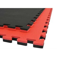 Sertifikuotas tatamis - 1x1m Puzzle - 4cm red black kaina ir informacija | Kitos fitneso prekės | pigu.lt
