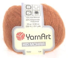 Нитки для вязания YarnArt Kid Mohair, цвет тёмно-оранжевый 16ТО цена и информация | Принадлежности для вязания | pigu.lt