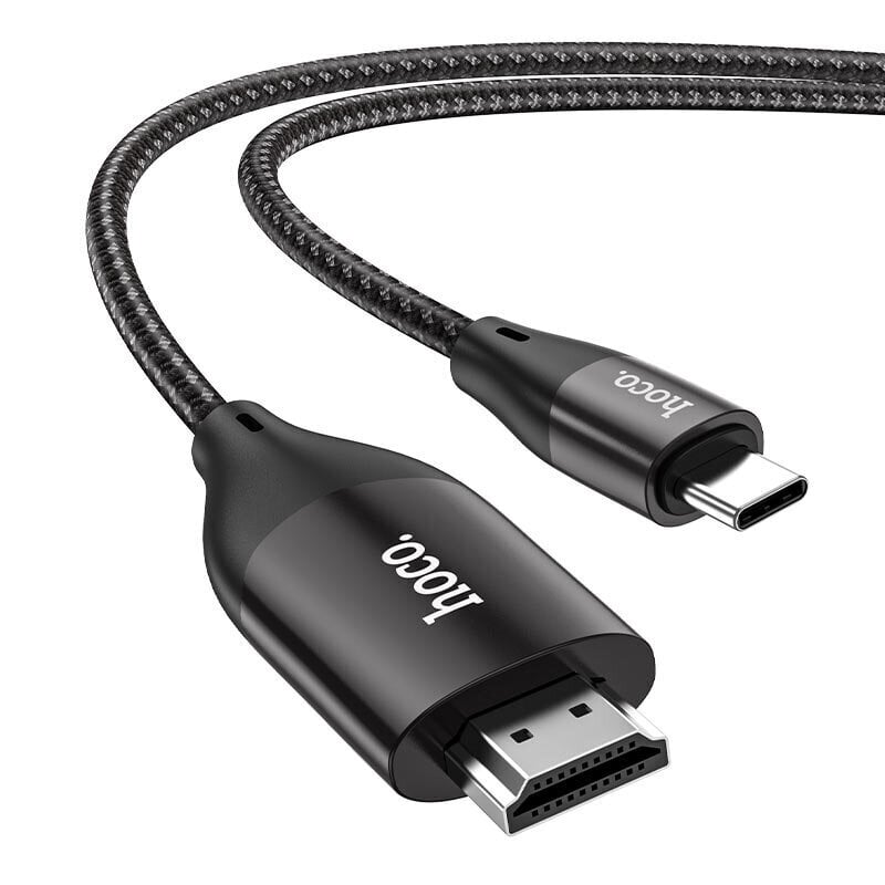 Type-C to HDMI laidas / laidas / adapteris HD ekrano kabelis HOCO UA16 |2m, 4K| Juoda цена и информация | Kabeliai ir laidai | pigu.lt