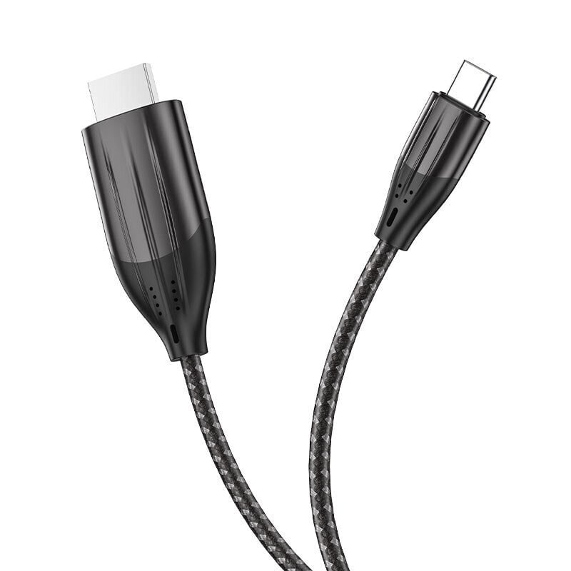 Type-C to HDMI laidas / laidas / adapteris HD ekrano kabelis HOCO UA16 |2m, 4K| Juoda цена и информация | Kabeliai ir laidai | pigu.lt