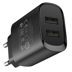 Įkroviklis buitinis Borofone BN2 2xUSB 2.1A + USB Type-C, juodas kaina ir informacija | Krovikliai telefonams | pigu.lt