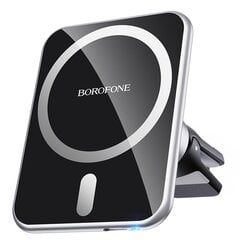 Автомобильная зарядка-держатель Borofone BH43 Xperience Magsafe, 15W, магнитная, чёрная цена и информация | Зарядные устройства для телефонов | pigu.lt