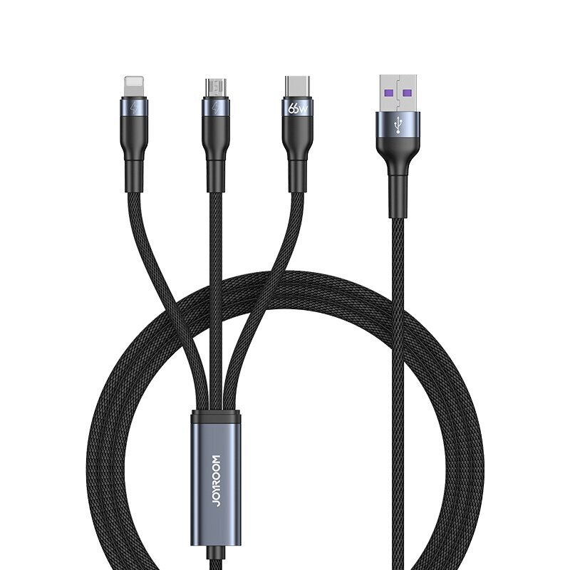 Joyroom 3in1 USB-USB-C/micro USB/Lightning, 1.2m цена и информация | Laidai telefonams | pigu.lt