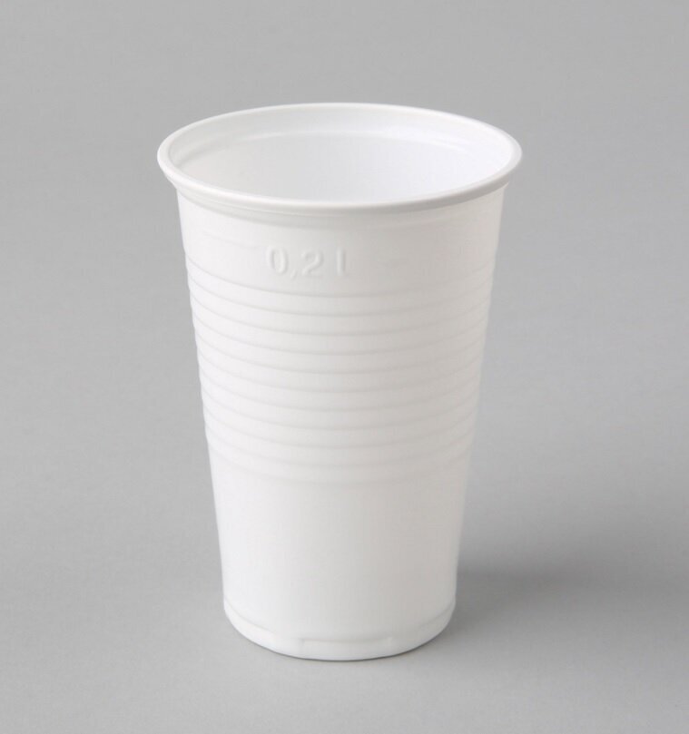 Vienkartiniai puodeliai PP 200ml, balti, 100vnt цена и информация | Vienkartiniai indai šventėms | pigu.lt
