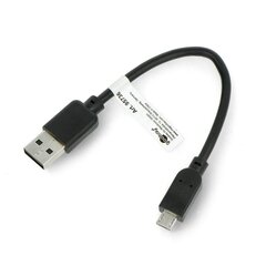 Laidas microUSB B - USB A 2.0 Hi-Speed ​​- 0.15m - juodas kaina ir informacija | Kabeliai ir laidai | pigu.lt