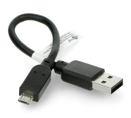 Laidas microUSB B - USB A 2.0 Hi-Speed ​​- 0.15m - juodas kaina ir informacija | Kabeliai ir laidai | pigu.lt