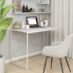 vidaXL Kompiuterio stalas, baltos spalvos, 110x60x70cm, MDP kaina ir informacija | Kompiuteriniai, rašomieji stalai | pigu.lt