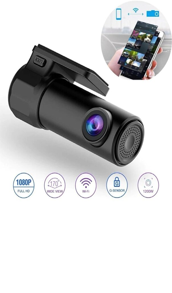 Mini Automobilinis DVR fotoaparatas skaitmeninis registratorius 1080P, „Wifi“ kaina ir informacija | Vaizdo registratoriai | pigu.lt