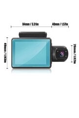 2 objektyvų automobilinis vaizdo registratorius HD1080P Dash Cam Car Black Box 3" IPS kaina ir informacija | Vaizdo registratoriai | pigu.lt