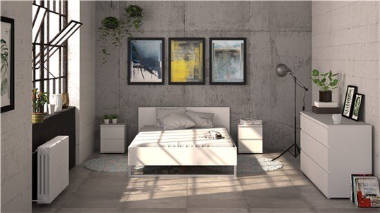 Naktinis staliukas Tvilum Nova 2S, baltas kaina ir informacija | Spintelės prie lovos | pigu.lt