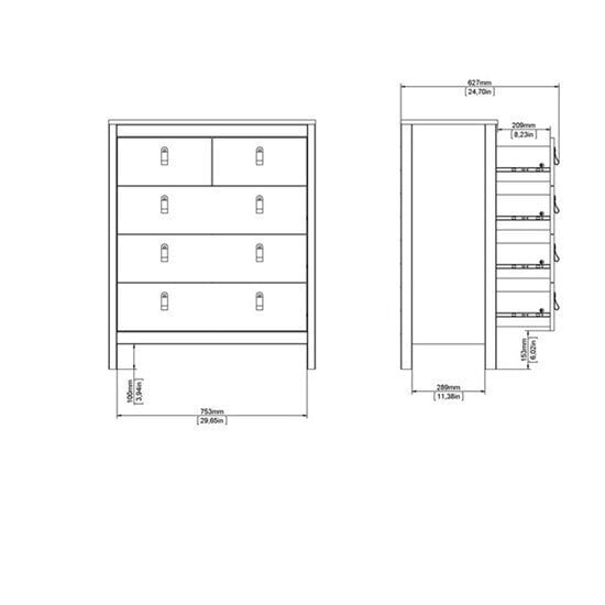 Komoda Tvilum Madrid 82, juoda kaina ir informacija | Komodos | pigu.lt