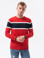 Vyriškas medvilninis megztinis Ombre E190, raudonas kaina ir informacija | Megztiniai vyrams | pigu.lt
