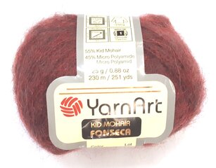 Нитки для вязания YarnArt Kid Mohair Fonseca, цвет бордовый 008 цена и информация | Принадлежности для вязания | pigu.lt