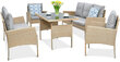 Lauko baldų komplektas Cortina Family, smėlio spalvos цена и информация | Lauko baldų komplektai | pigu.lt